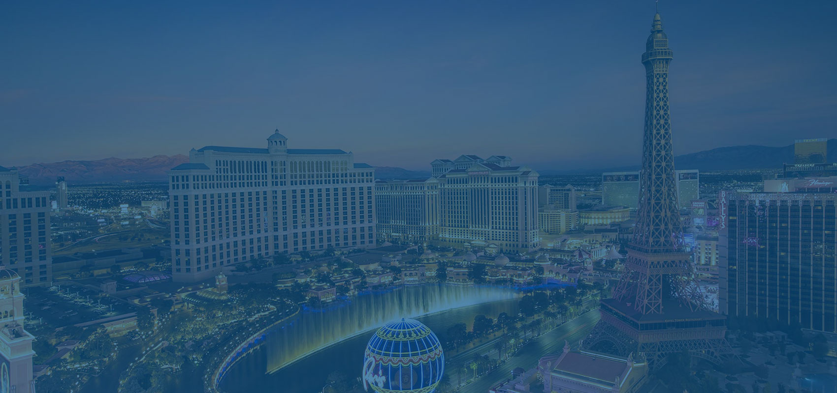 Las Vegas skyline in early evening