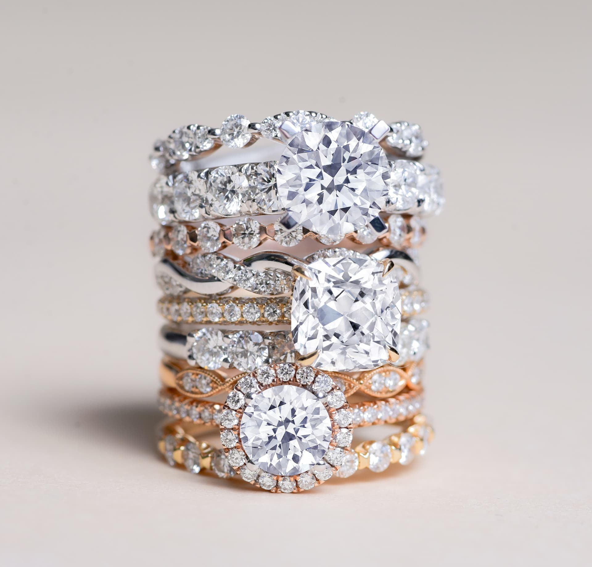 Imagine Bridal stack of diamond rings