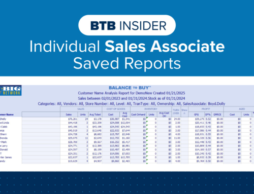 BTB Insider – Individual Sales Associate Saved Reports